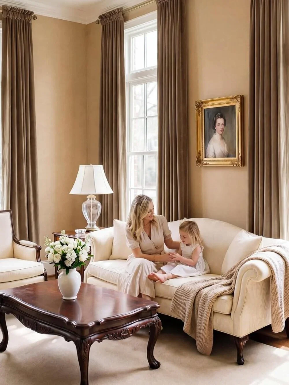 Luxurious Tan Brown Velvet Curtains 108